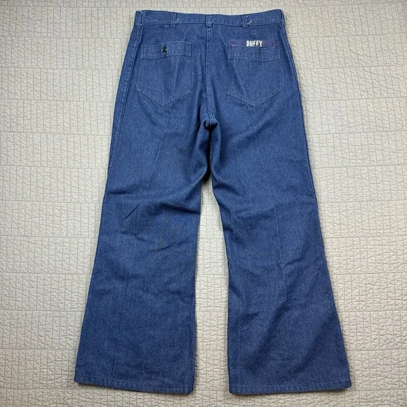 Vintage US Navy Jeans Men 34R (32x28) Blue Trouser Utility Denim Type I Military